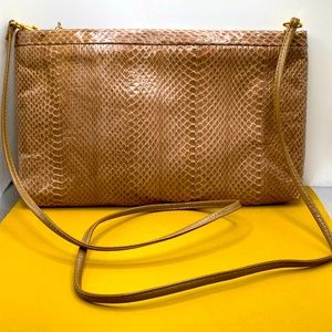 Saks Fifth Avenue Vintage Snakeskin Crossbody Shoulder Purse